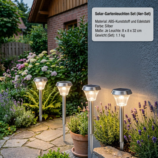 Solar-Gartenleuchten Set (4er-Set)